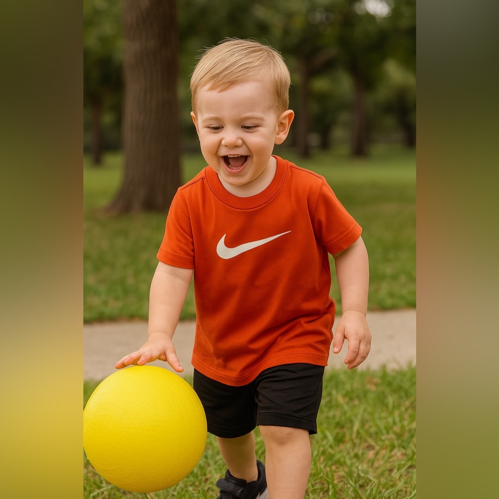 Nike Kids Bright Orange Short Sleeve Tee Nike Dri-Fit Toddler Shirt Size 2T